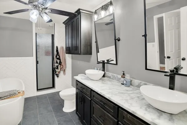 a backyard of a house with lots of green space