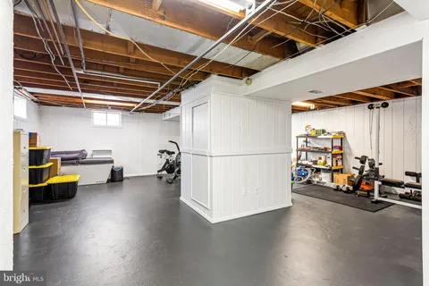 a view of a storage room with utility room