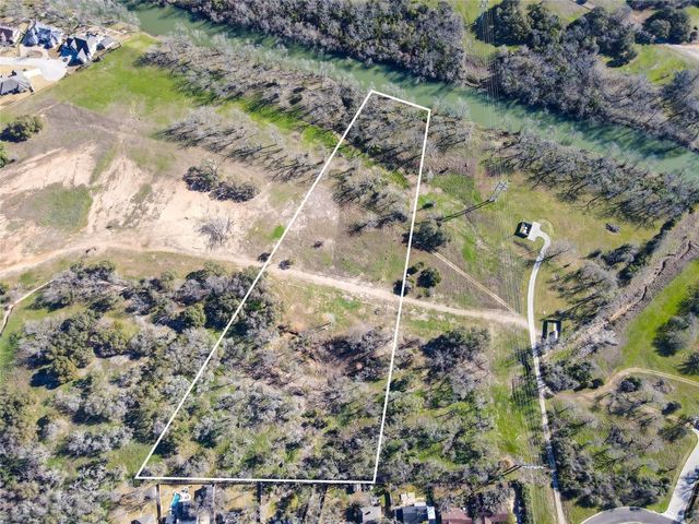 a view of a yard with plants and trees