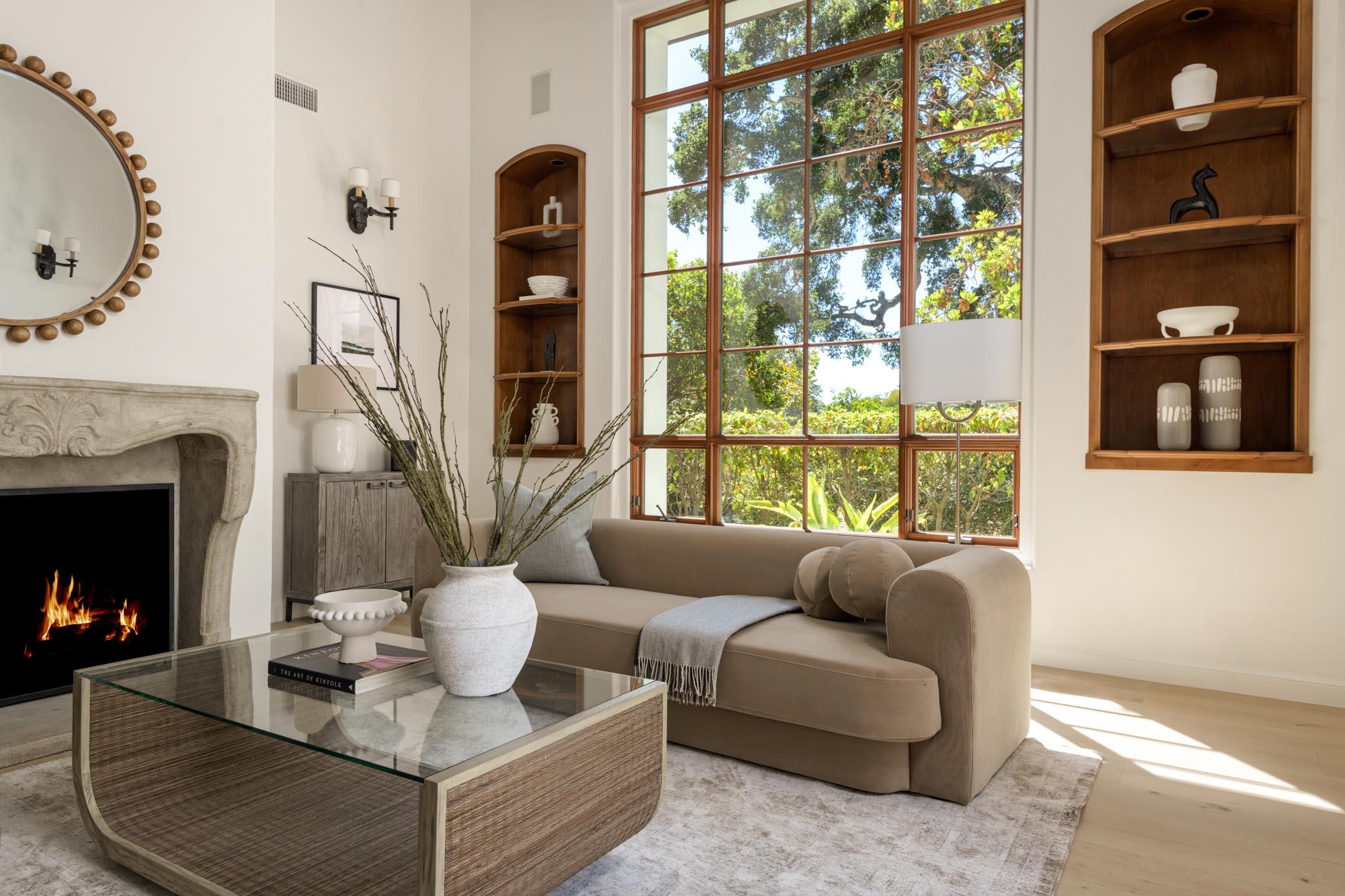 2030 Creekside Road Santa Barbara, CA 93108 - Photo 2 of 41 a living room with furniture and a fireplace