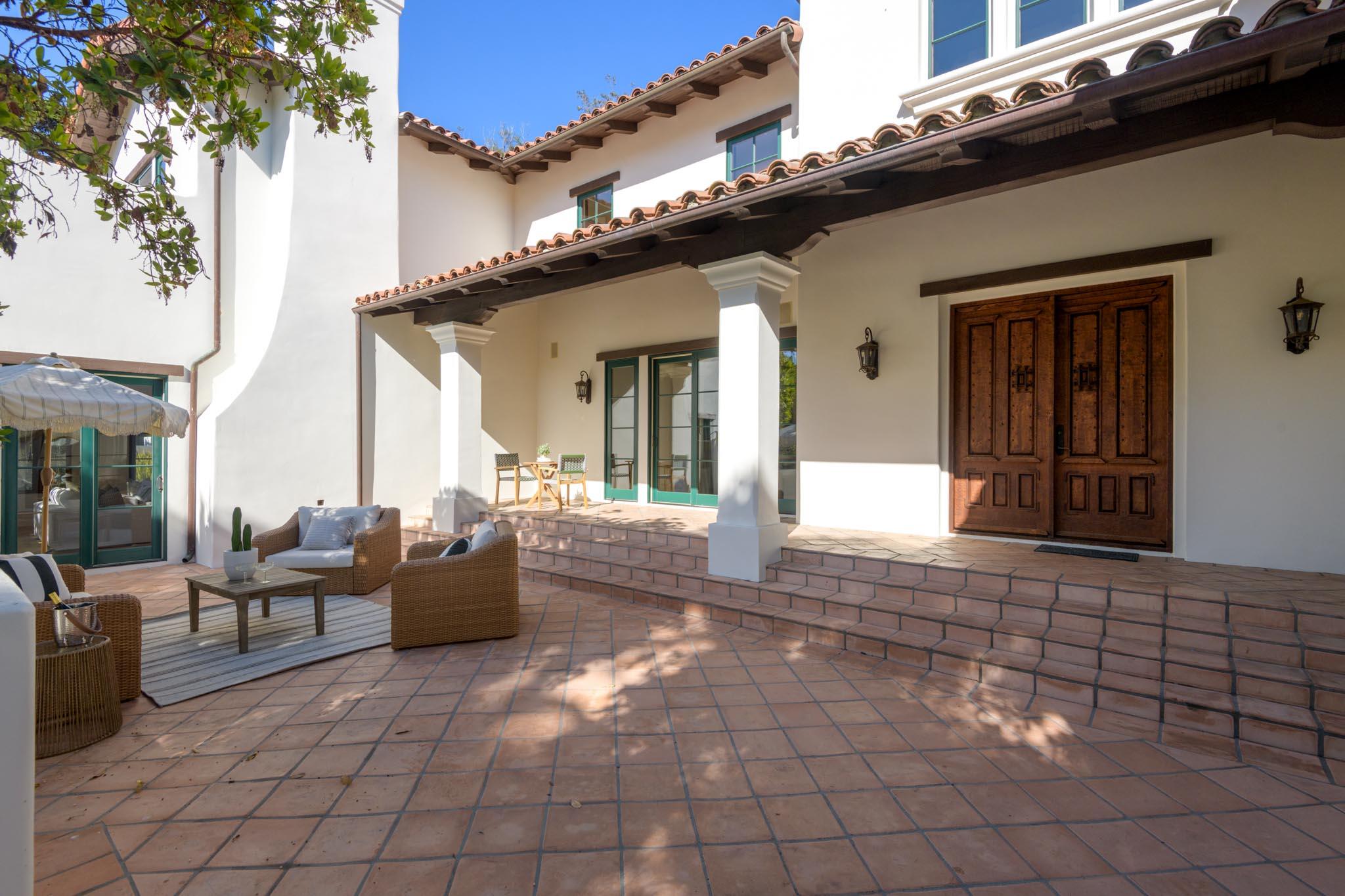 2030 Creekside Road Santa Barbara, CA 93108 - Photo 37 of 41 a view of a patio with couches table and chairs