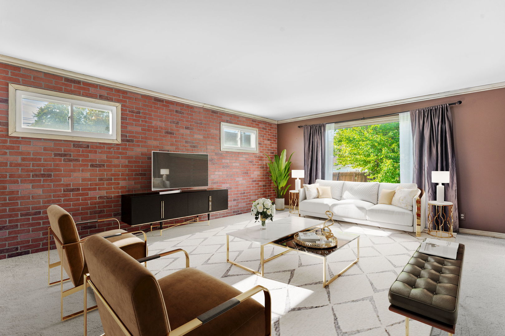 17816 Commercial Avenue Lansing, IL 60438 - Photo 13 of 17 a living room with furniture a large window and a flat screen tv