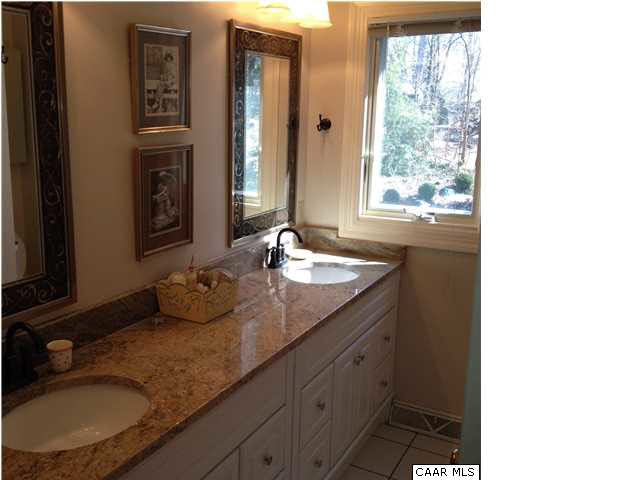 1828 Westview Road Charlottesville, VA 22903 - Photo 16 of 22 a bathroom with a granite countertop sink and a mirror