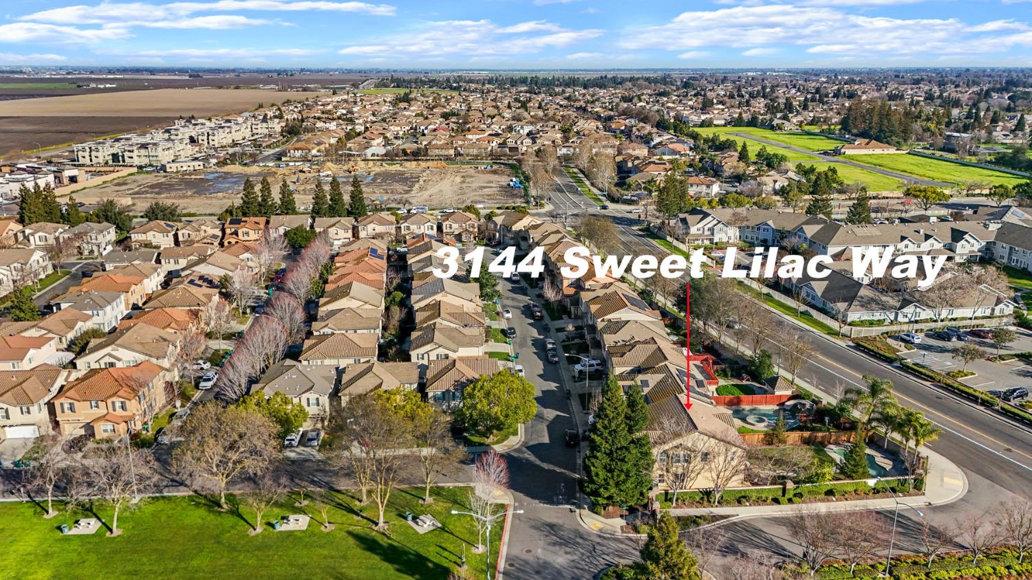 3144 Sweet Lilac Way Stockton, CA 95209 - Photo 71 of 76 an aerial view of residential building and lake