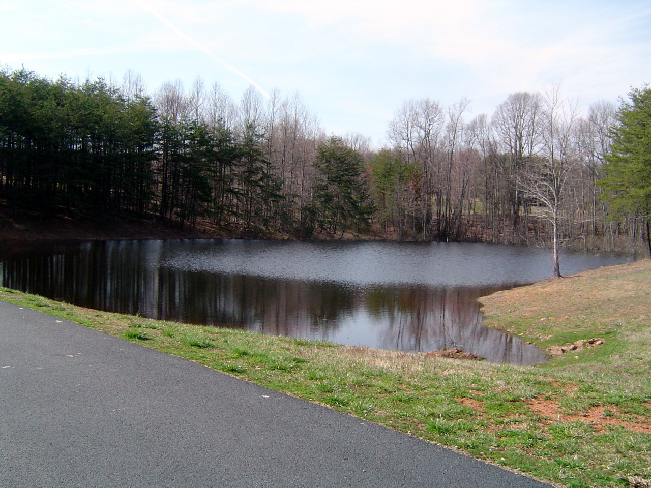 2275 Cotton Patch Road Gretna, VA 24557 - Photo 6 of 24 a view of a lake with a yard and large trees