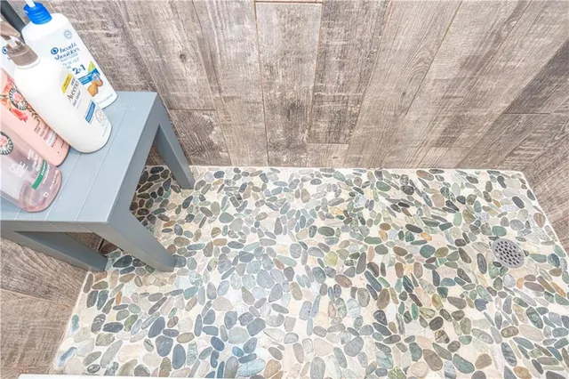 a bathroom with a shower