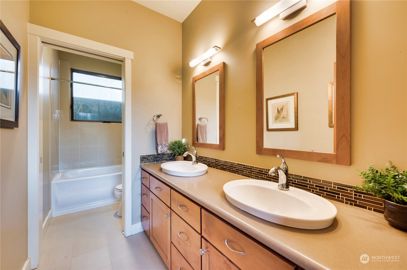 3410 Aldergrove Road Ferndale, WA 98248 - Photo 20 of 40 a bathroom with a granite countertop sink and a mirror