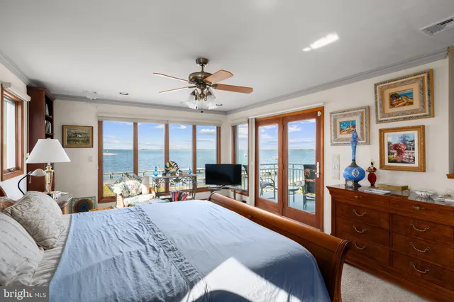 a view of a balcony with an ocean view