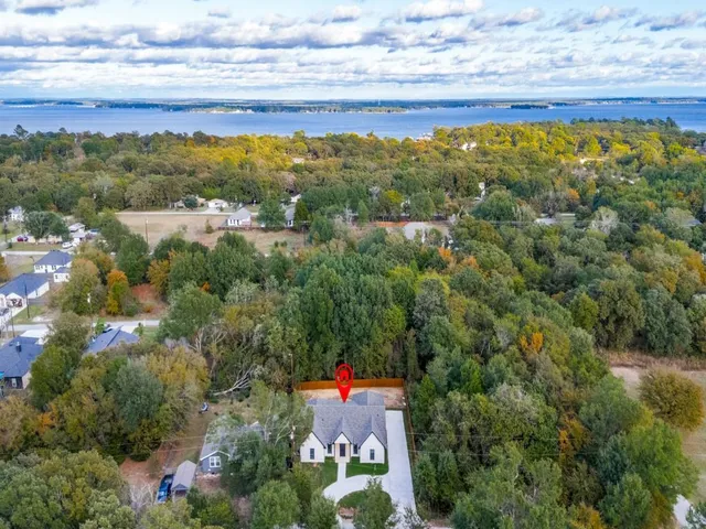 an aerial view of a house
