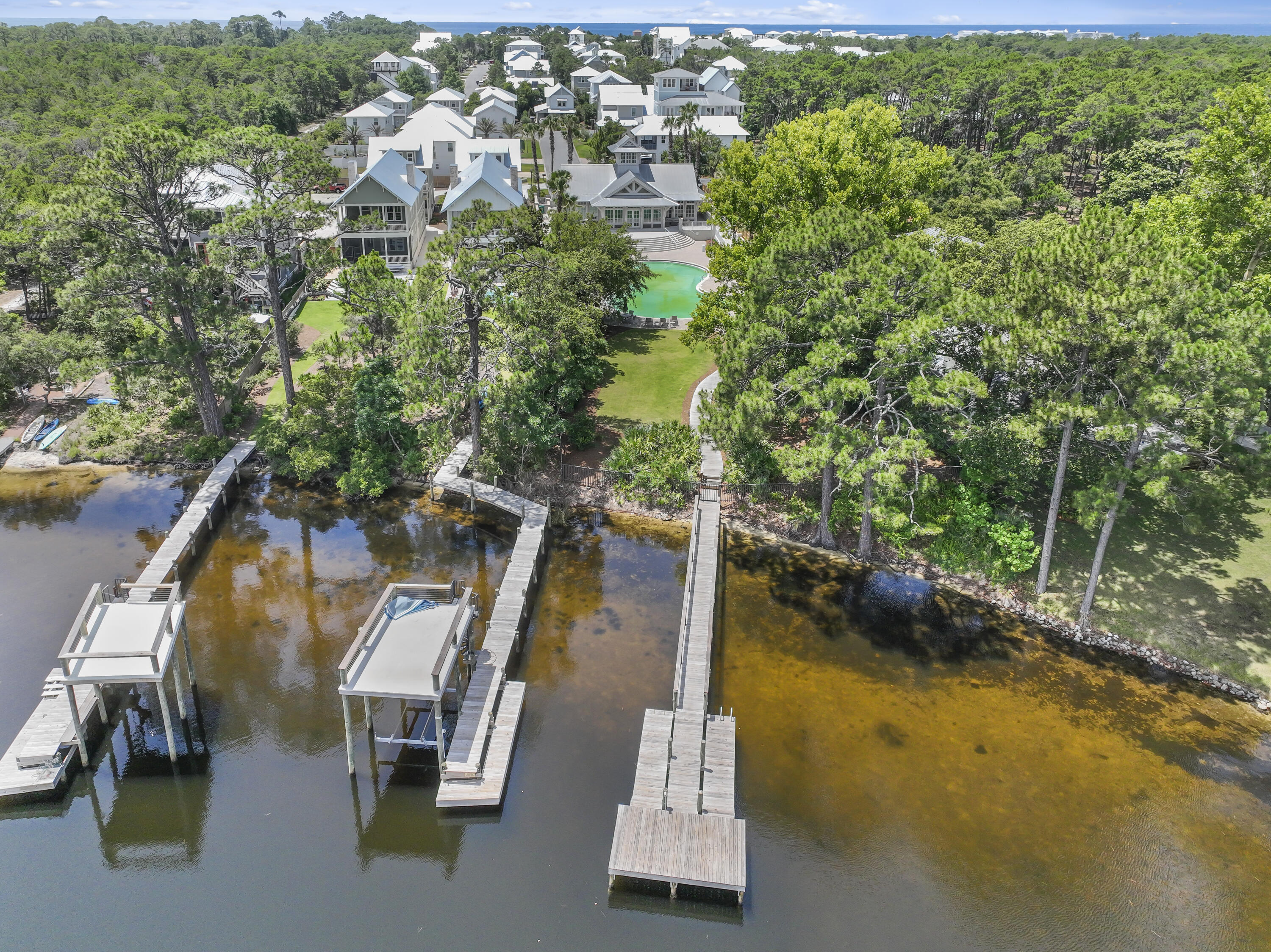 55 Grande Pointe Circle Inlet Beach, FL 32461 - Photo 31 of 32 an aerial view of a house with a yard basket ball court and outdoor seating