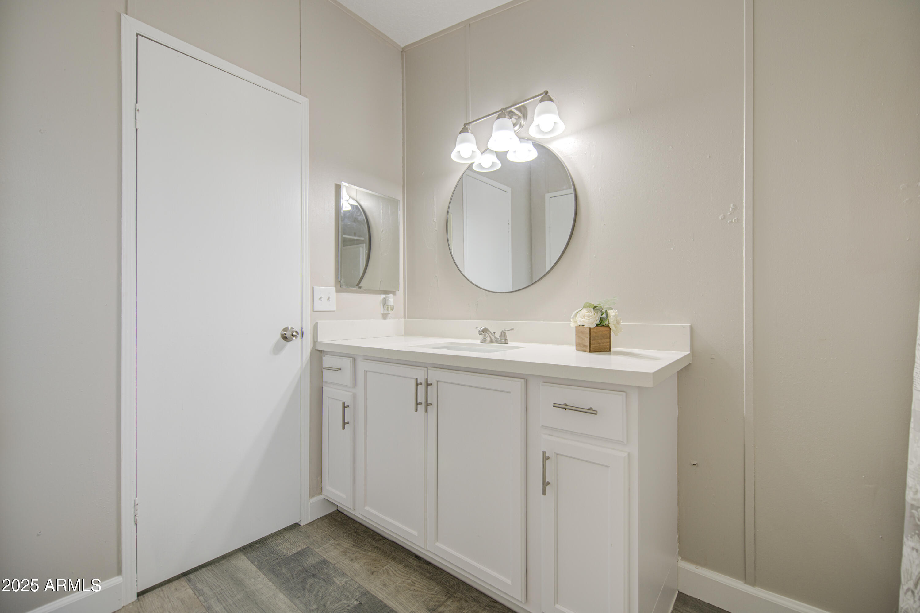 19954 West Teepee Road Buckeye, AZ 85326 - Photo 41 of 46 a bathroom with a double vanity sink and a mirror