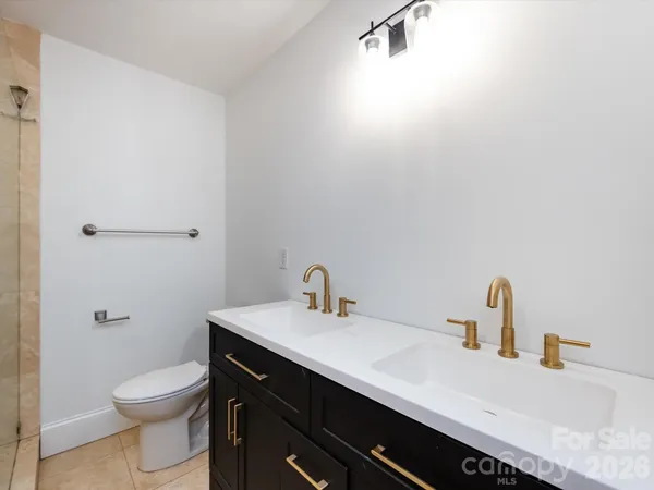 a bathroom with a sink a toilet and vanity