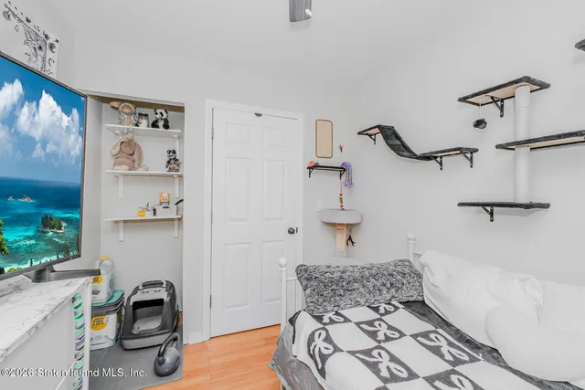 a bathroom with a bathtub and shower