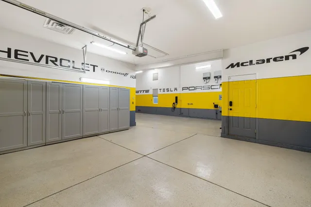 wooden view of an empty room with a bathroom