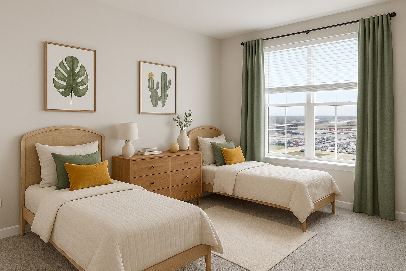 250 McHenry Road, Unit B2B3 Buffalo Grove, IL 60089 - Photo 9 of 33 a bedroom with two beds and a large window