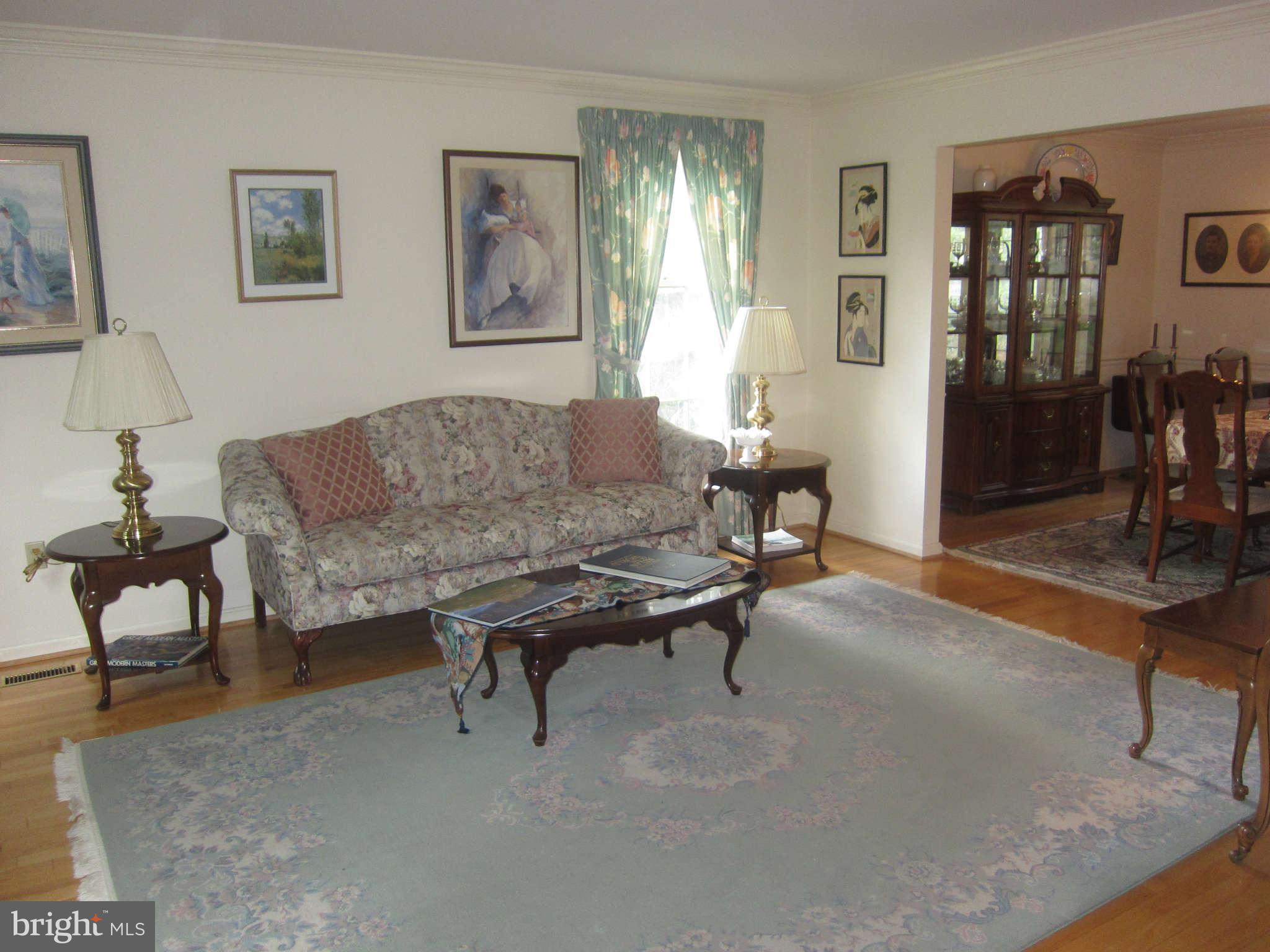 Living Room with hardwoods