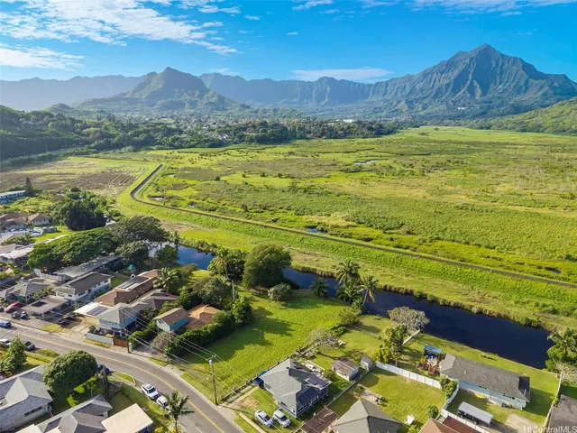 a view of a lake with a mountain