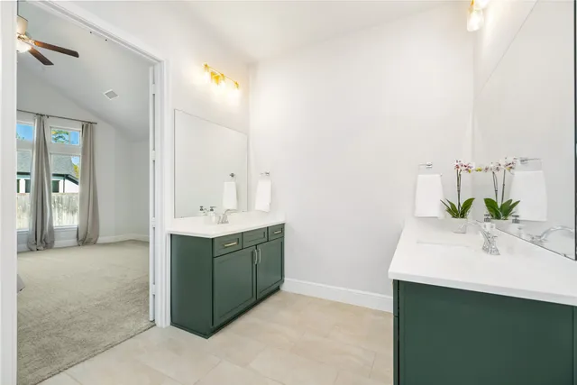 a room with gym equipment and view of living room