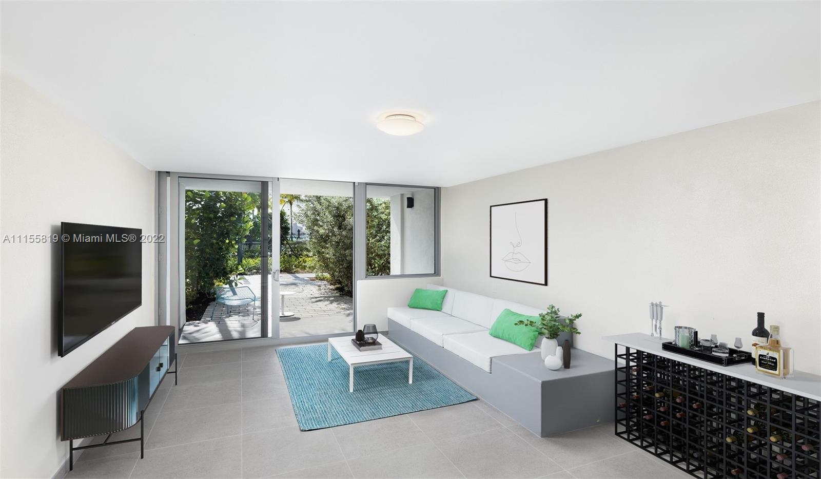 1504 Bay Road, Unit N1508 Miami Beach, FL 33139 - Photo 36 of 89 a living room with furniture tv and a window