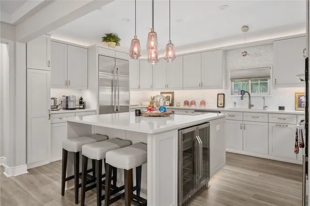 a workspace with furniture and a window