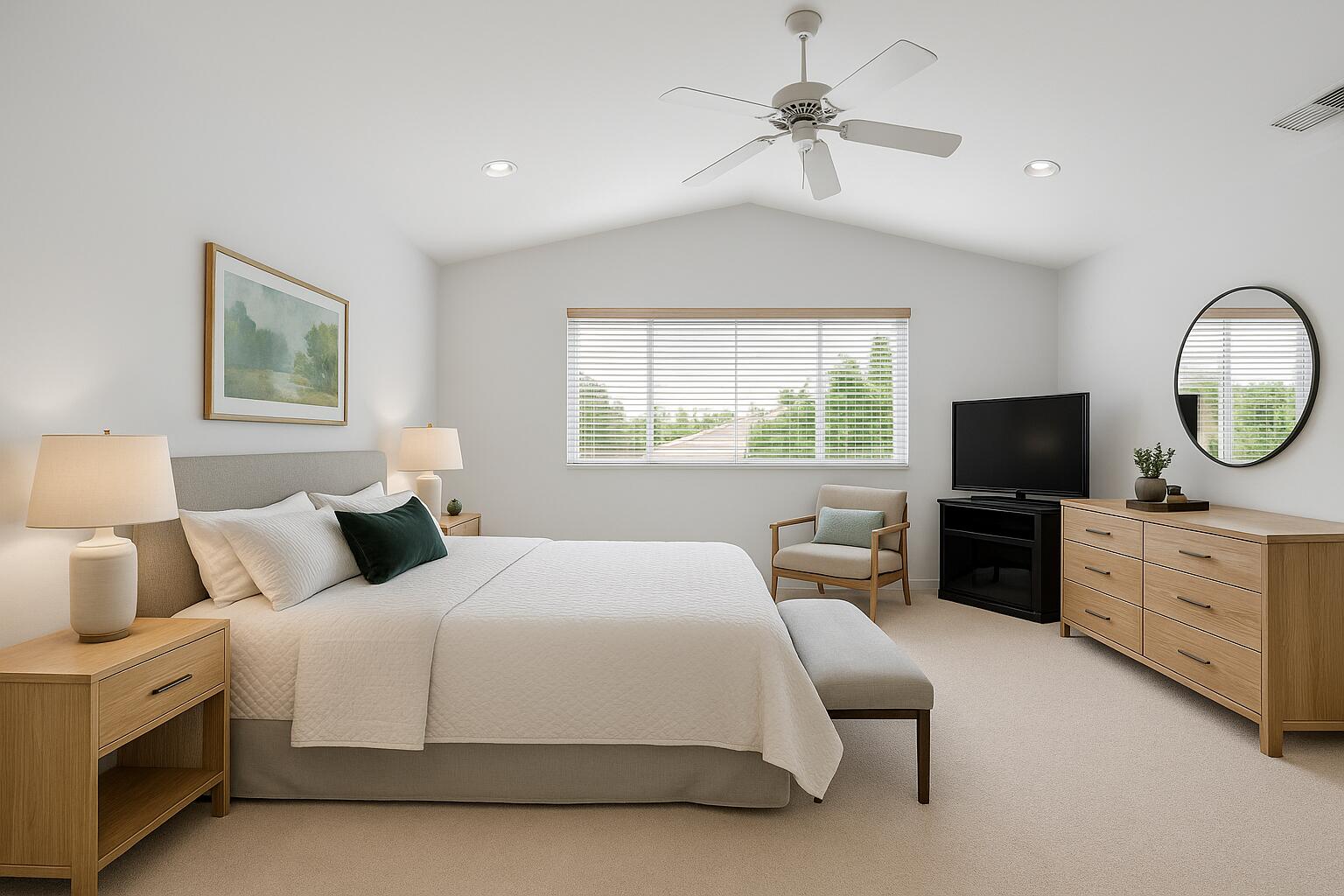 5309 Northwest 26th Circle Boca Raton, FL 33496 - Photo 4 of 37 a bedroom with bed tv and a window