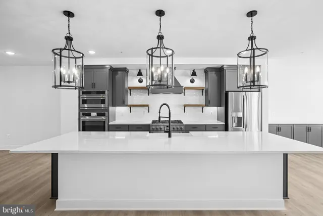 a view of dining table chairs