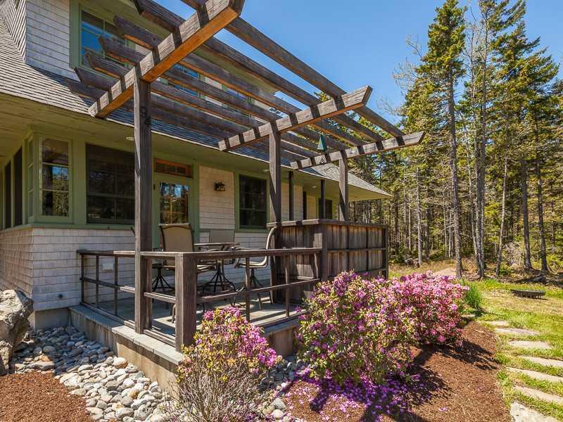 94 Waymouth Road Tenants Harbor, ME 04860 - Photo 11 of 24 Exterior Front. Pergola covered deck