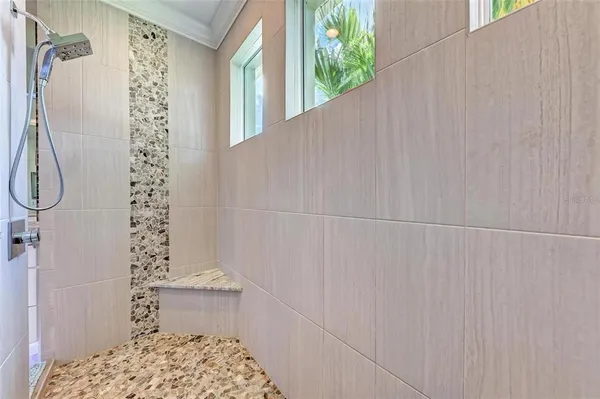 a view of a lake with houses