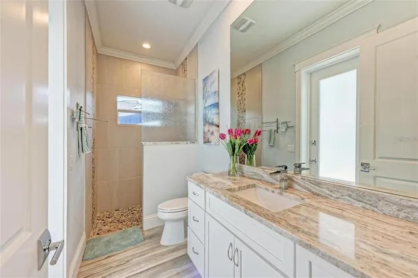 a view of a city with an ocean