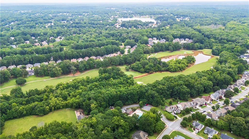 91 Medallion Park Newnan, GA 30265 - Photo 45 of 45 an aerial view of lake residential houses with outdoor space and trees
