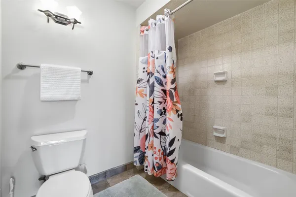 a bathroom with a toilet and a bathtub