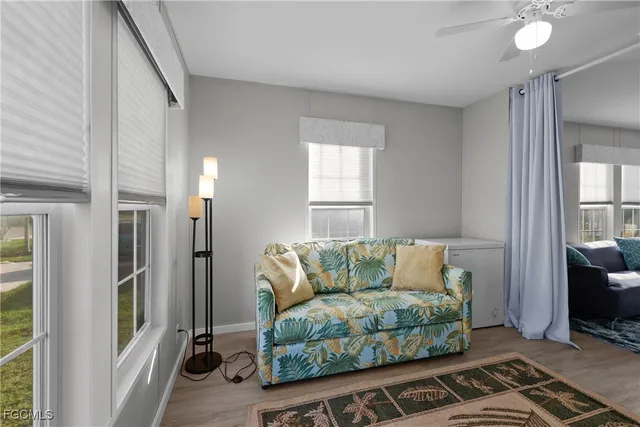 a living room with furniture and a couch