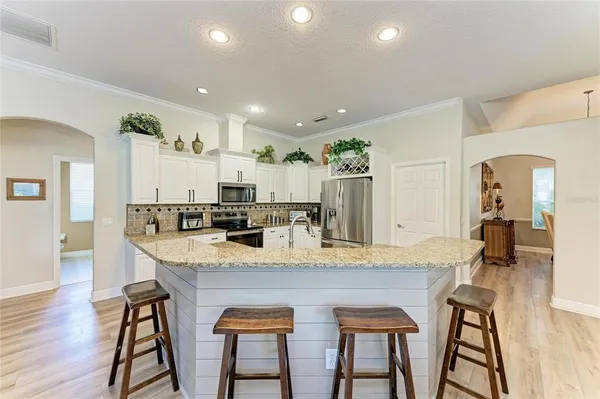 a view of a dining room and livingroom view