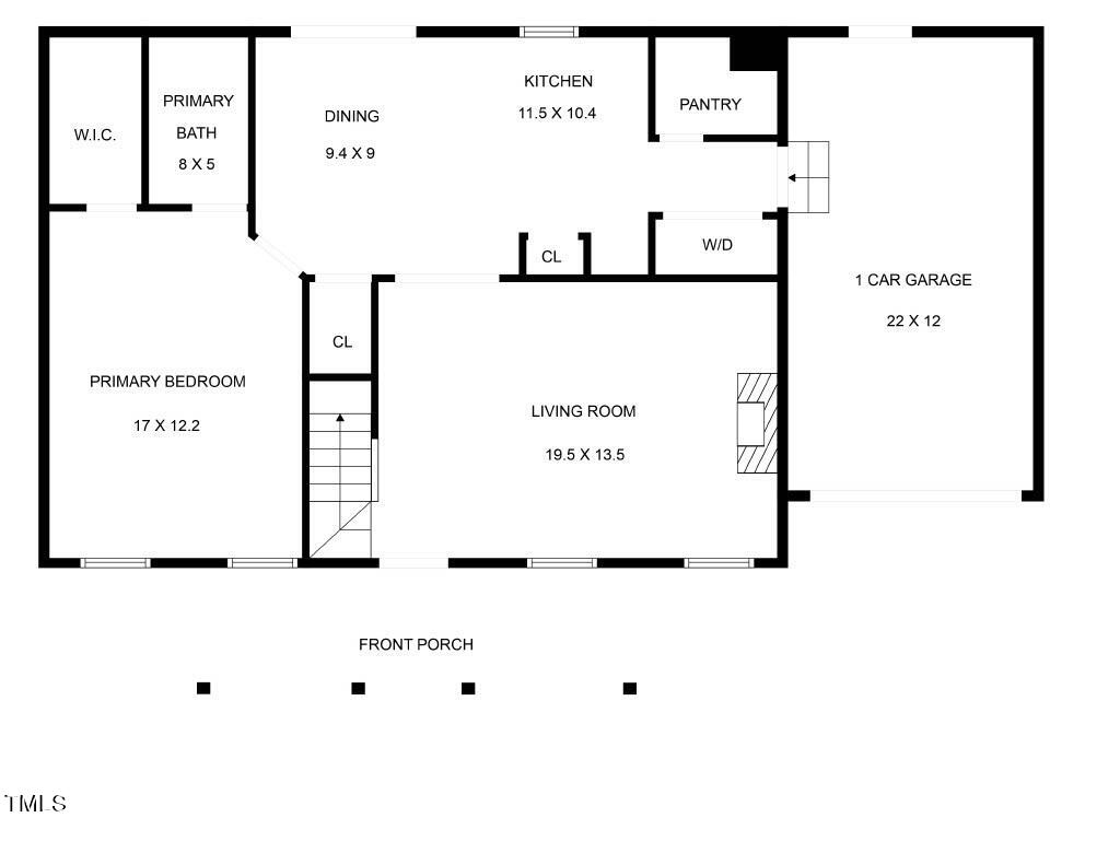 2109 Cedarbluff Court Raleigh, NC 27615 - Photo 34 of 35 Main Level Floor Plan for 2109 Cedarbluf