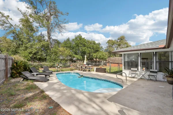 a view of a house with a patio