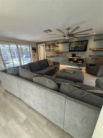 a living room with furniture