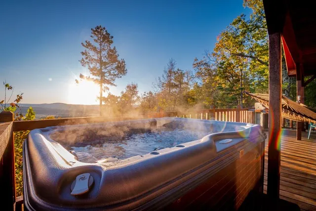 a view of swimming pool from a balcony