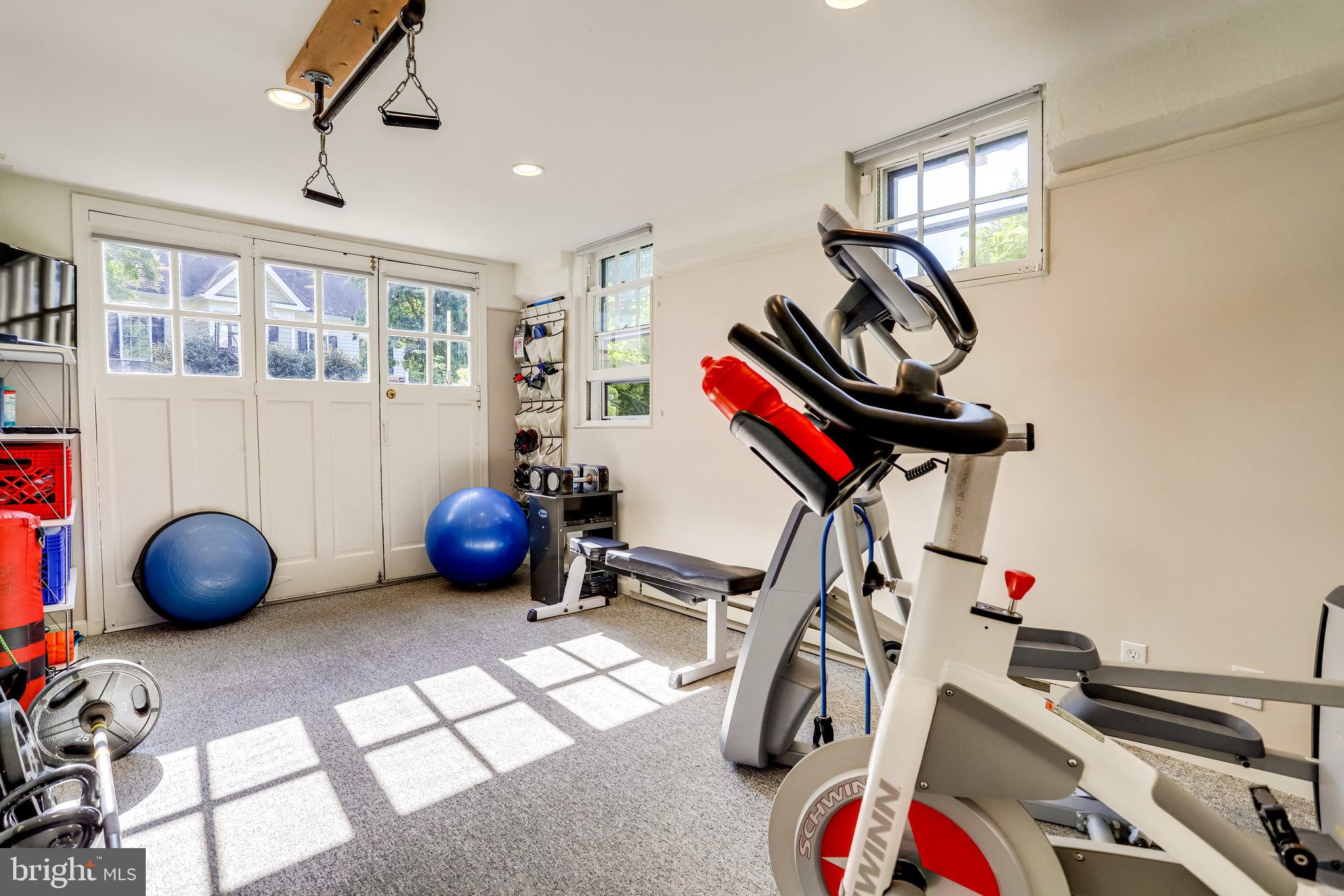 4924 Little Falls Road Arlington, VA 22207 - Photo 44 of 55 Sun-Filled Gym with Outdoor Access