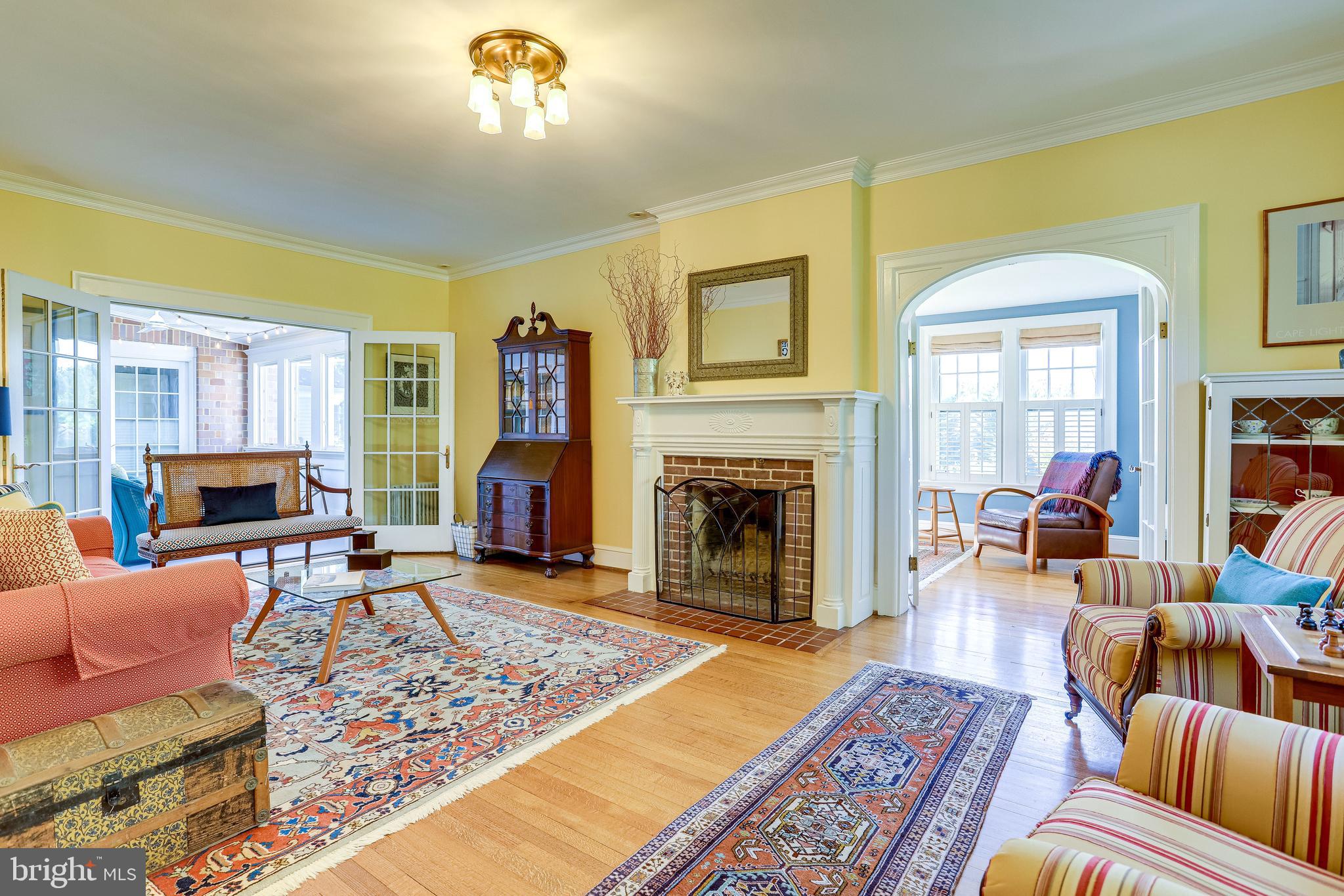 4924 Little Falls Road Arlington, VA 22207 - Photo 7 of 55 Spacious Living Room with Fireplace