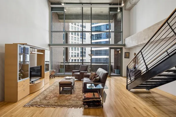 a living room with furniture