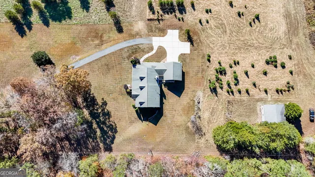 an aerial view of swimming pool