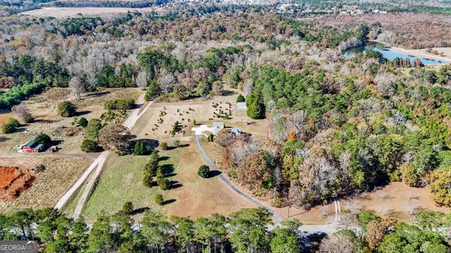 an aerial view of residential house with outdoor space