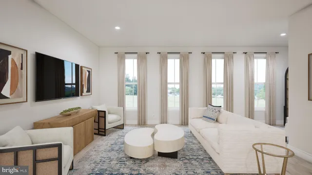 a spacious bathroom with a double vanity sink and a mirror