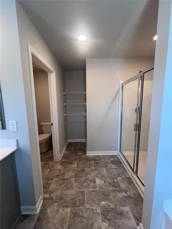 an empty room with closet