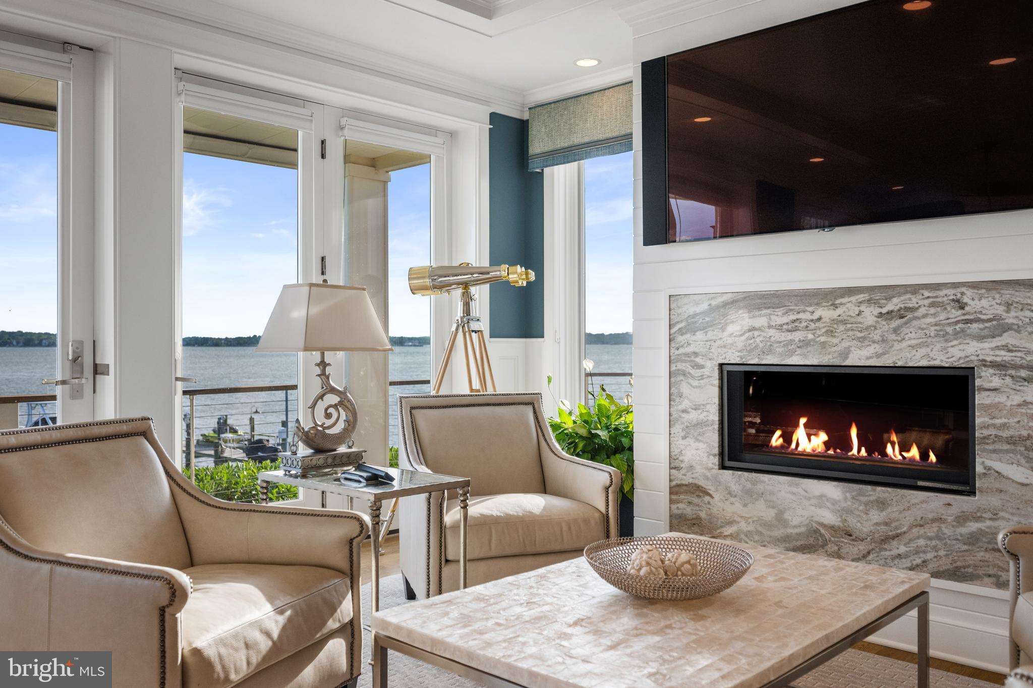 3728 Ramsgate Drive Annapolis, MD 21403 - Photo 7 of 68 Gas Fireplace Overlooking the South River
