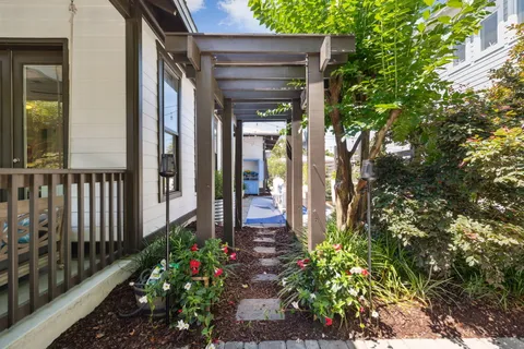 a outdoor space with patio furniture