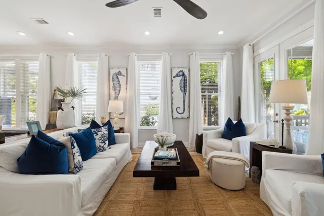 a living room with fireplace furniture and a flat screen tv