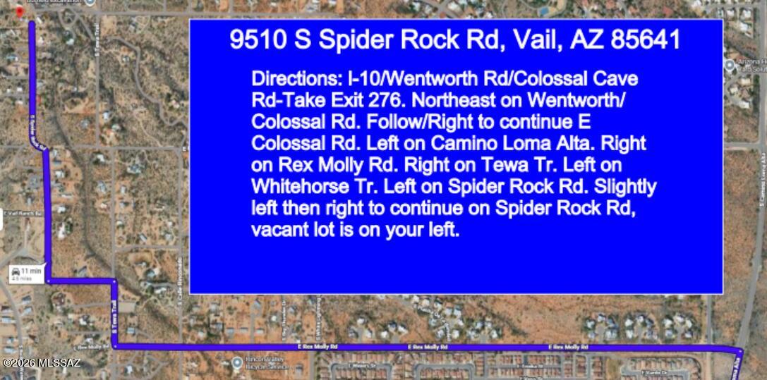 9510 South Spider Rock Road Vail, AZ 85641 - Photo 13 of 13 9510 S Spider Rock Rd - Google Maps Aeri