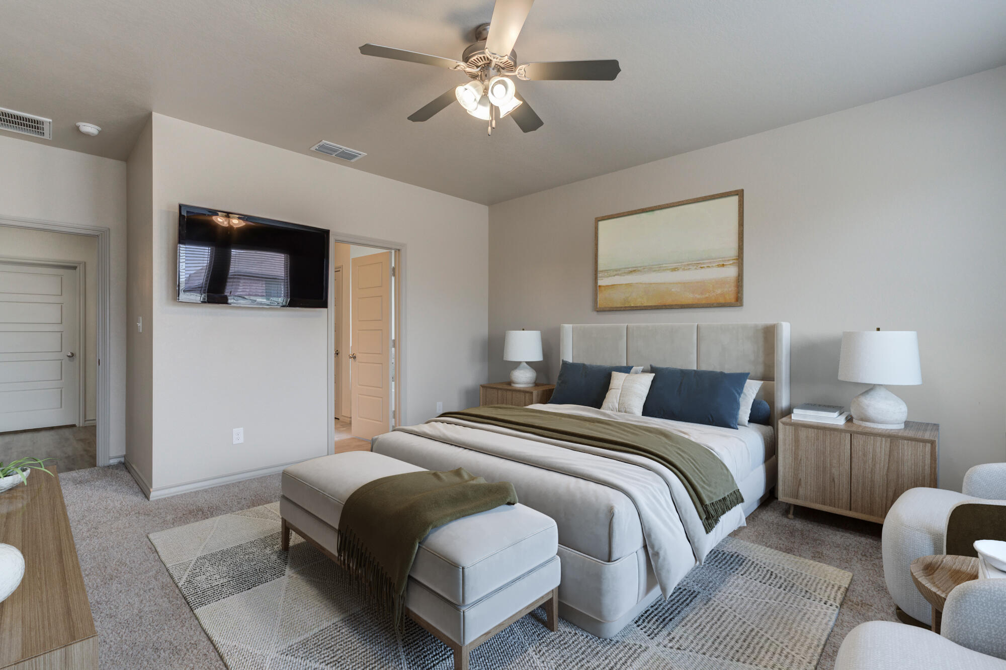 7614 62nd Street Lubbock, TX 79407 - Photo 6 of 54 a bedroom with a bed and a painting on the wall