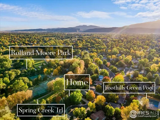 an aerial view of a house with pool